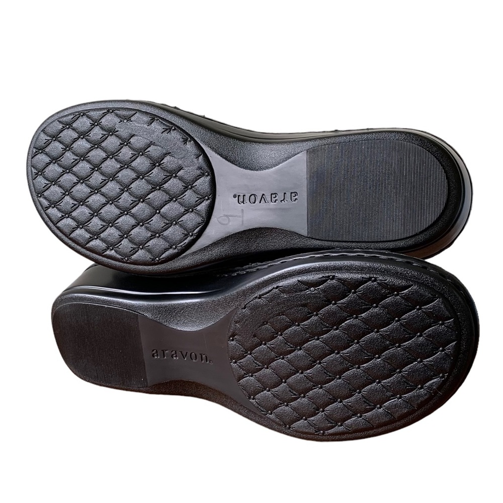 Aravon Black Metallic Suede Cambridge 2 Strap Sandal - Picture 10 of 14